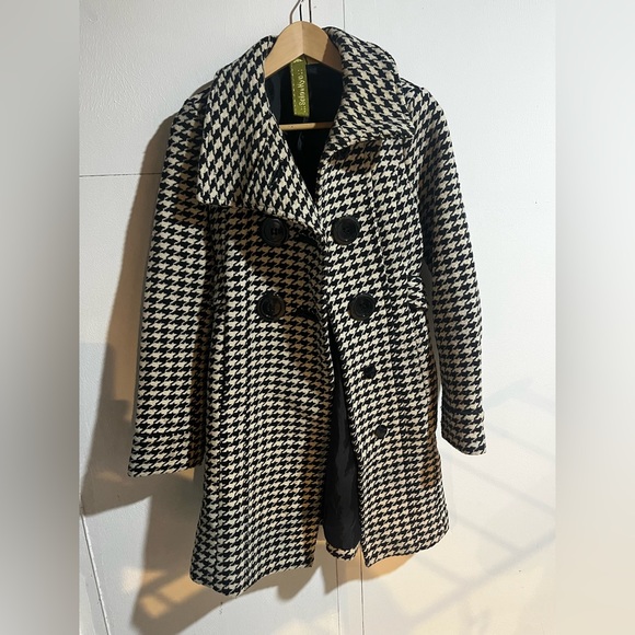 Soia & Kyo wool houndstooth mid-length length coat - Picture 1 of 10
